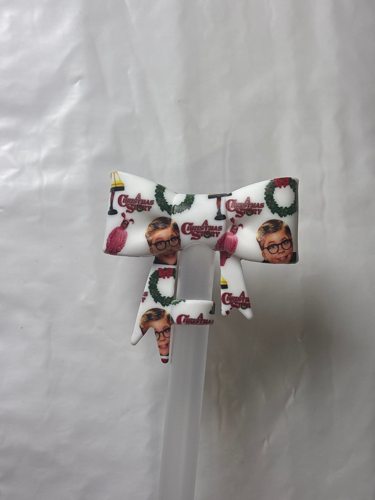 A Christmas story straw topper bow #116