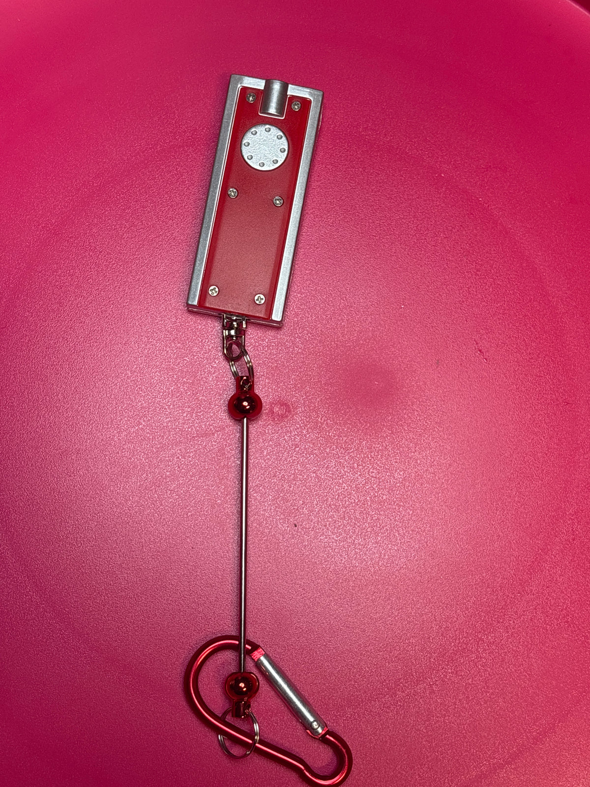 Red, beadable flashlight