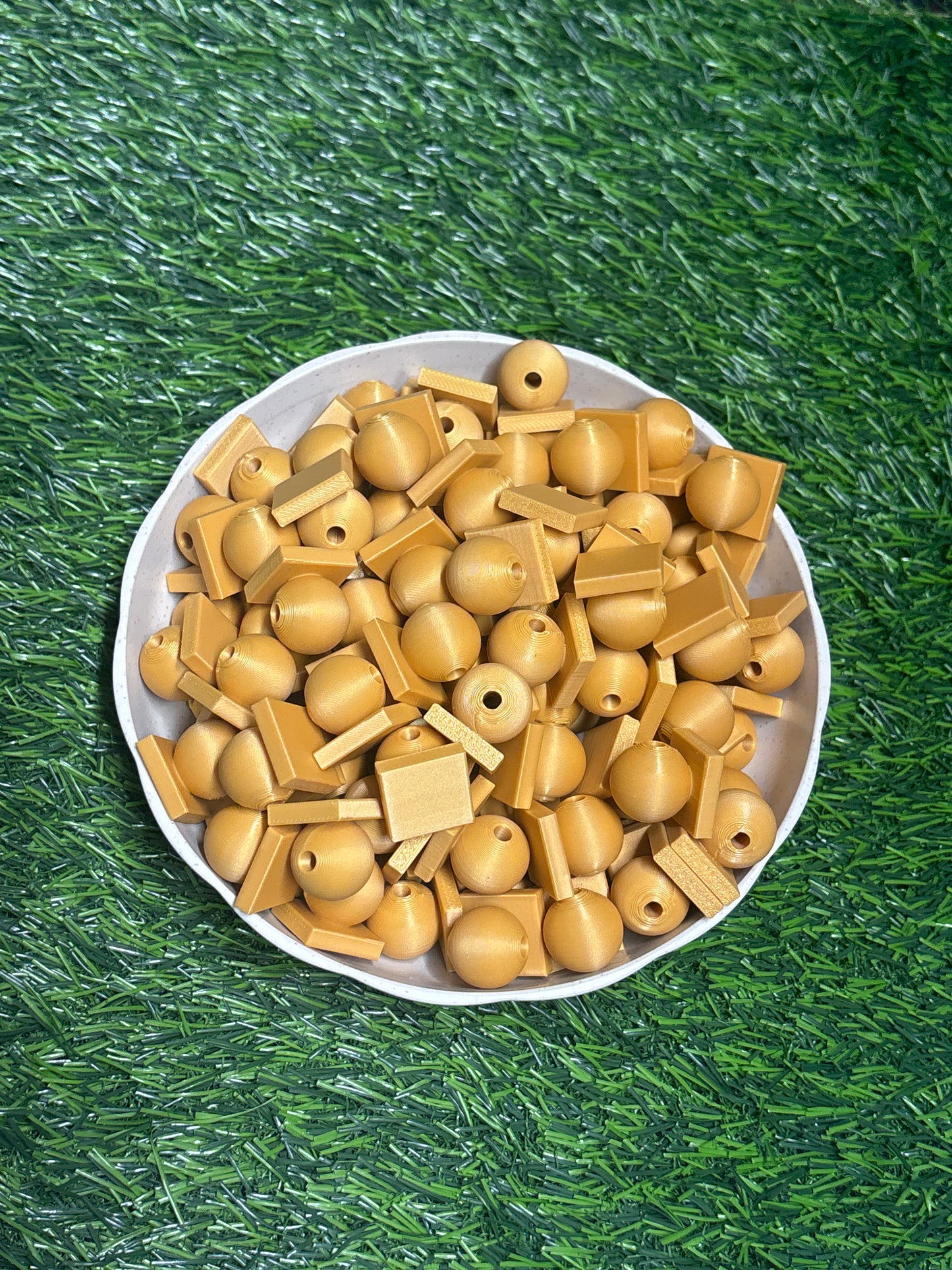 (212)3d printed Brown Bead with Flat-Back Attachment for Acrylic