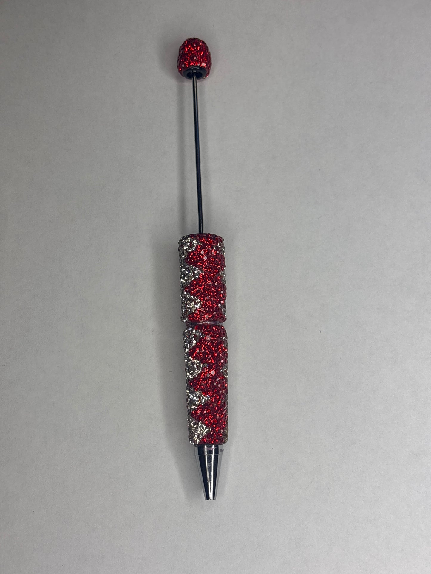 Red & silver zigzag Rhinestone #59