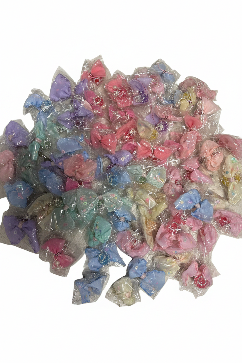(207) random pick fancy bead bow