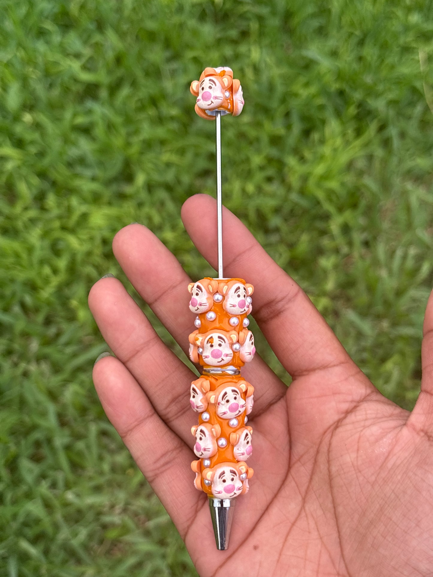 Tiger clay beadable rhinestone pen #23