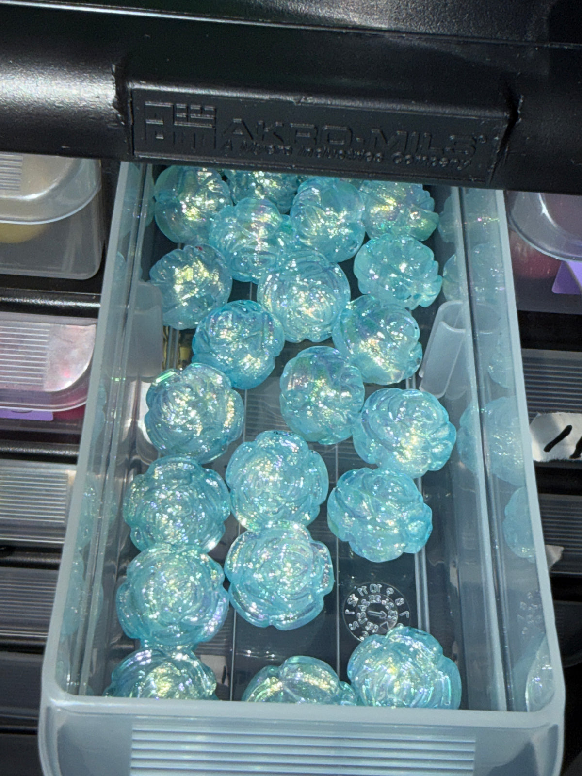 Blue acrylic bead #196