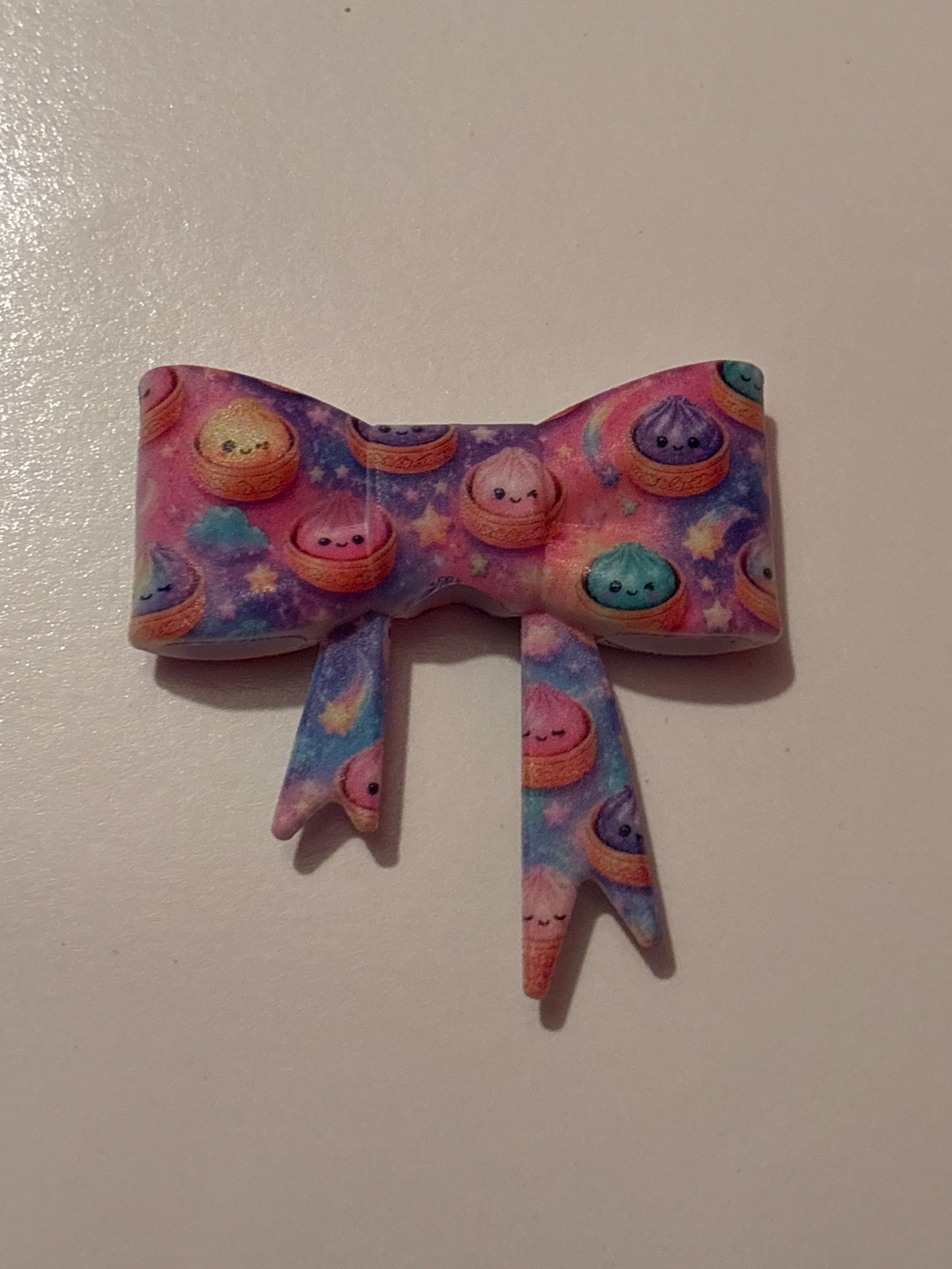 Pink purple green colorful dumpling silicone bow