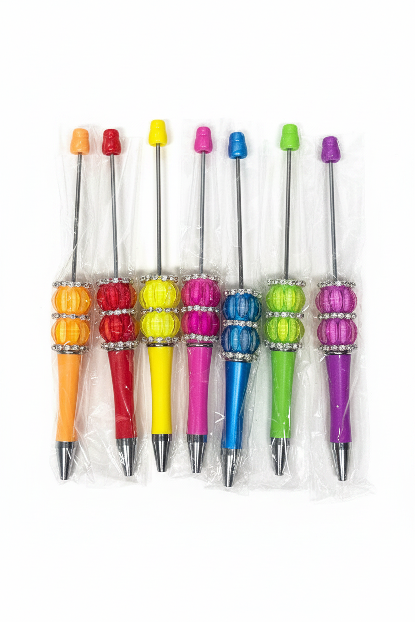 7-Piece Colorful Beadable Pen Set