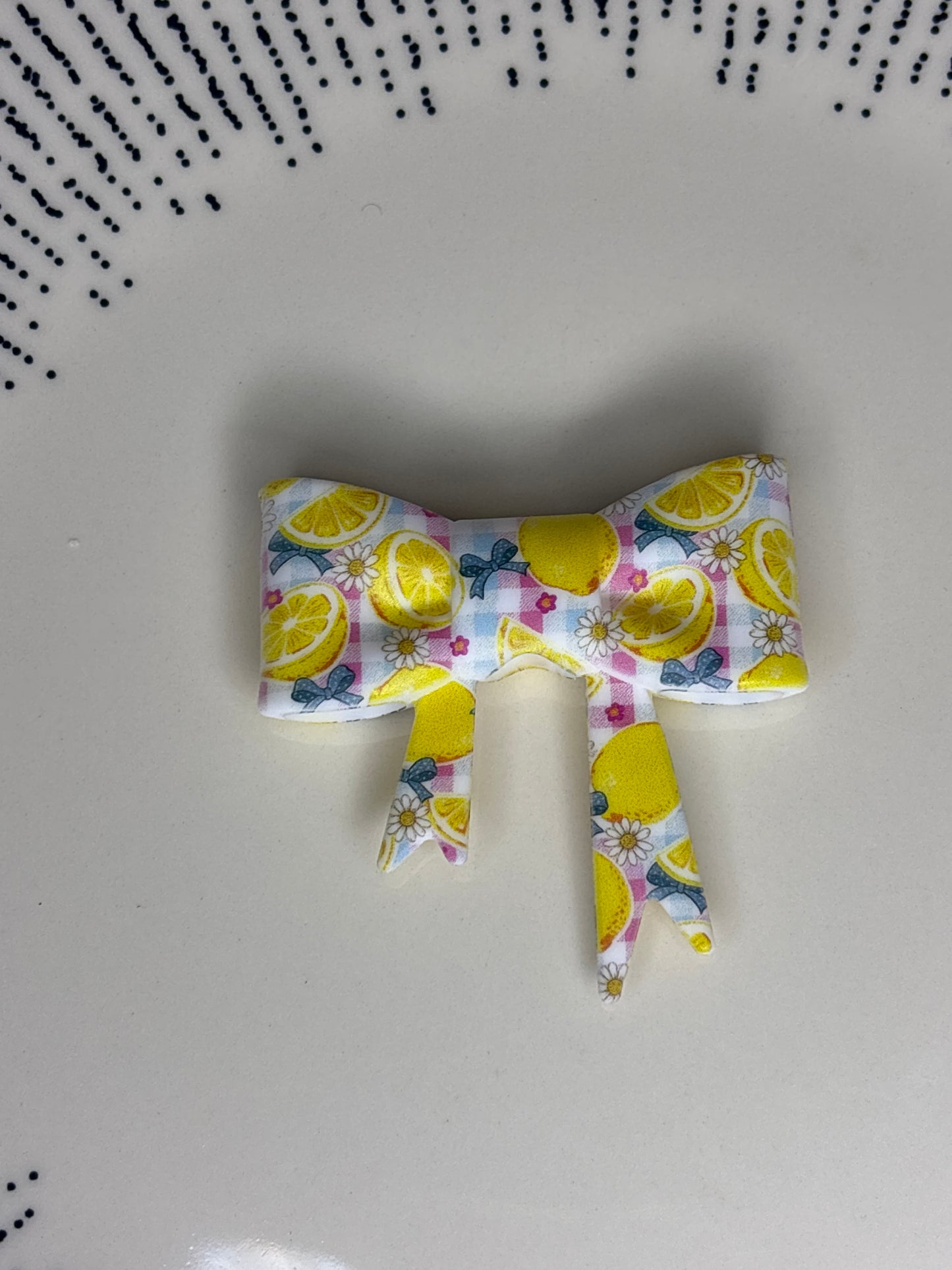 colorful, lemon straw topper bow #86