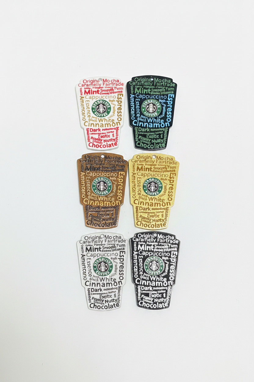 (221) Starbucks acrylic flat backs (set of 6)