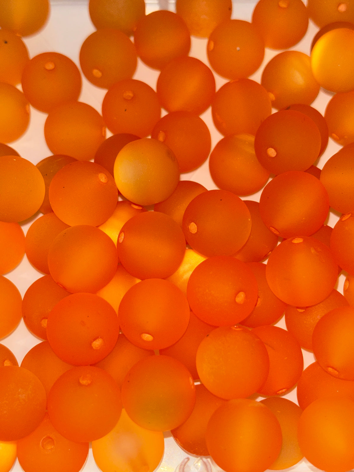 Orange matt acrylic bead #149