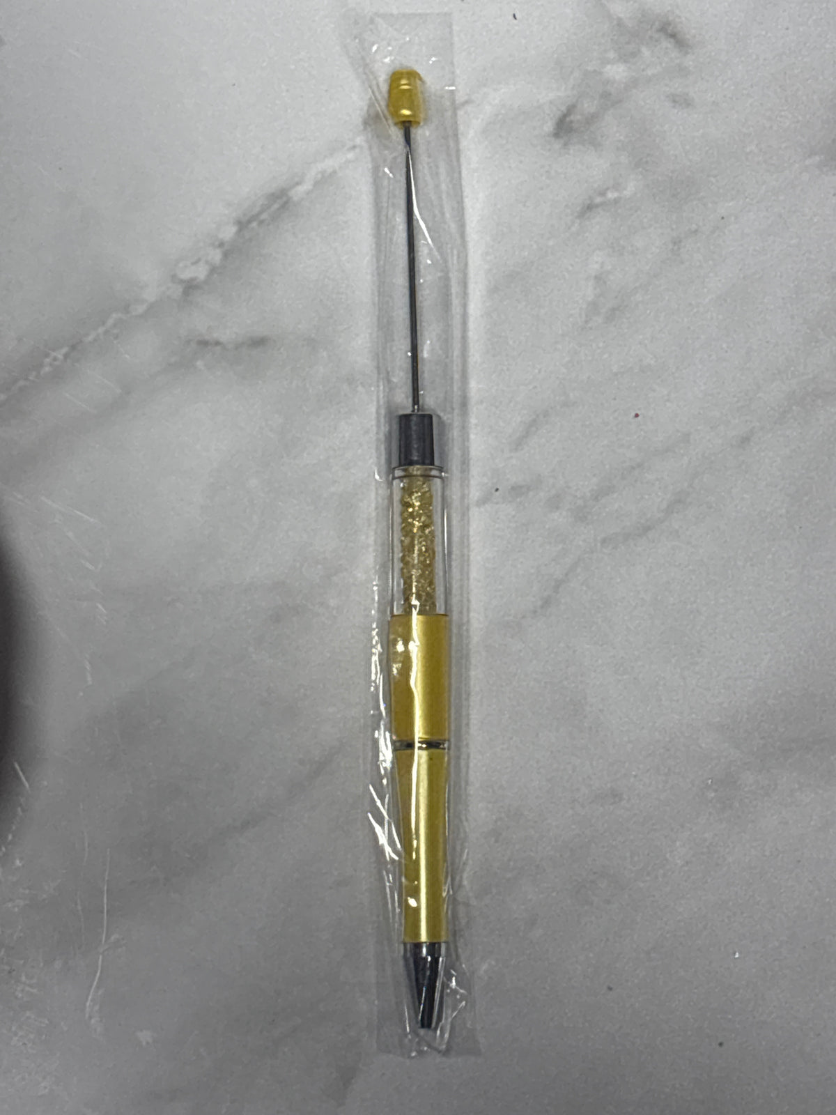 Gold filled beadable snow globe pen