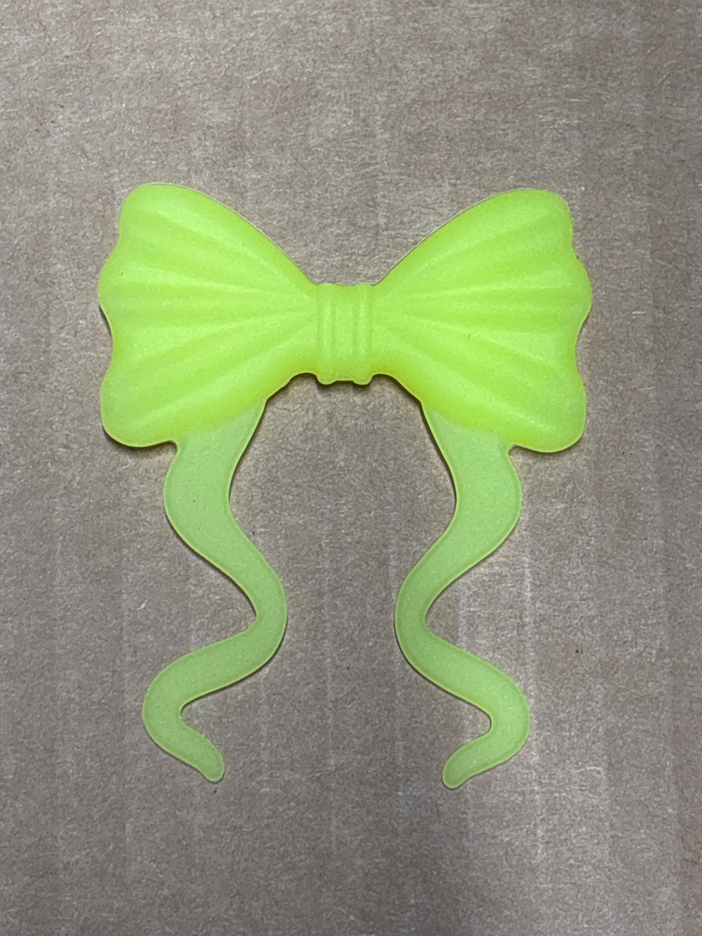 Neon yellow silicone flat bow