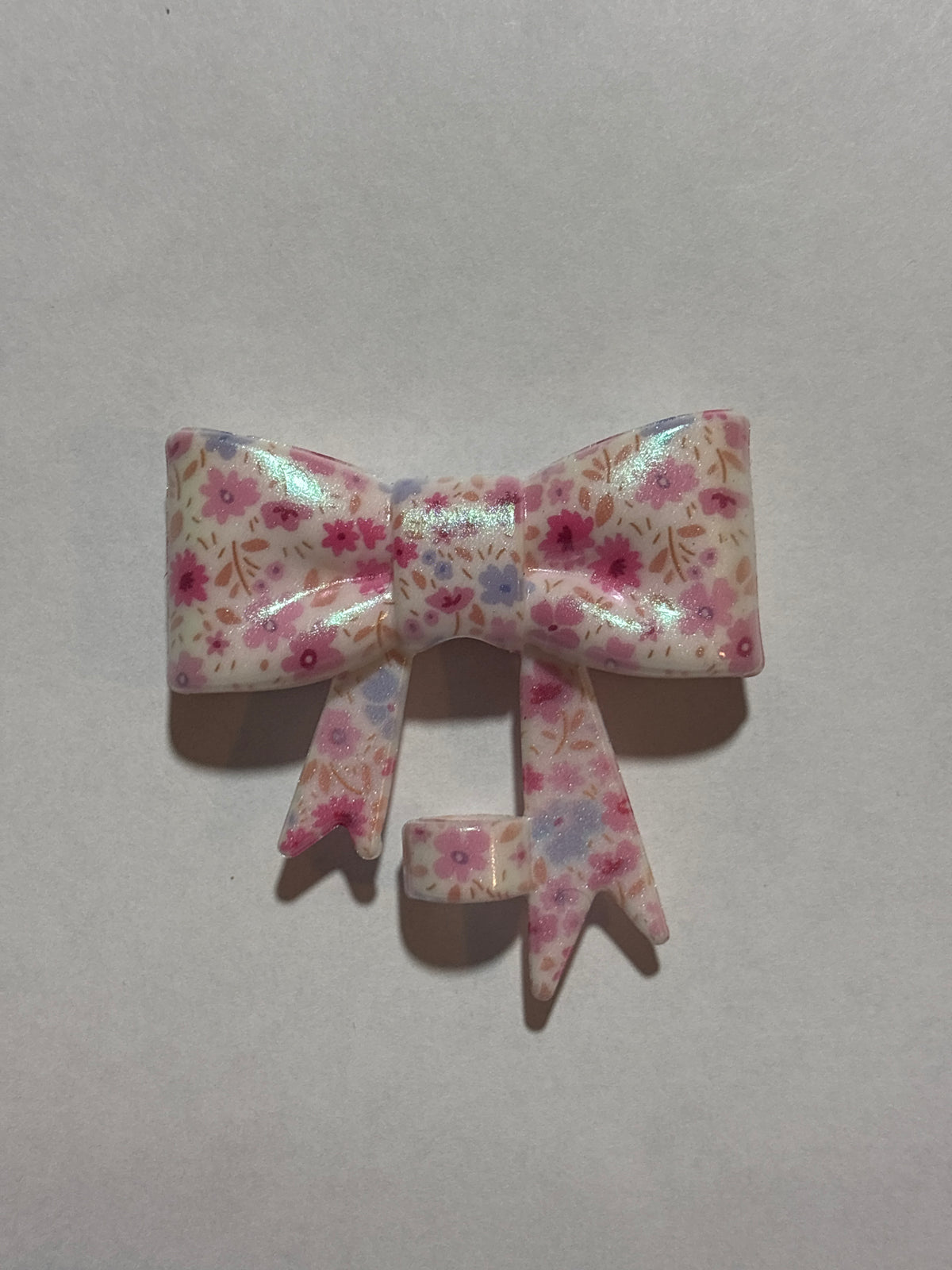 Pink flowers staw topper bow #16