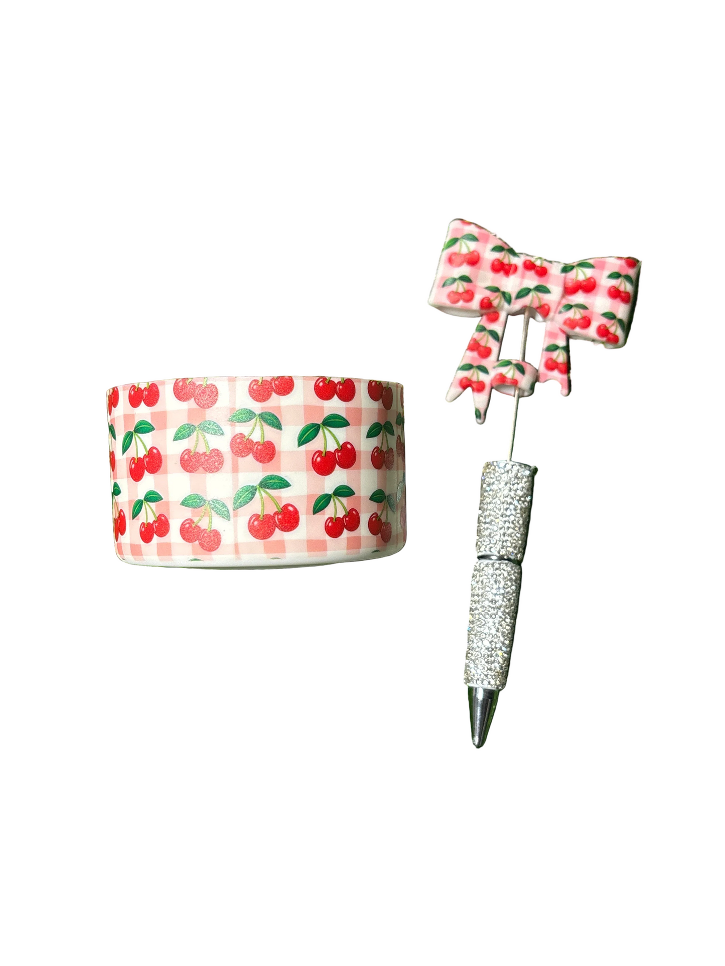 Cherry cup boot/ straw topper pen set