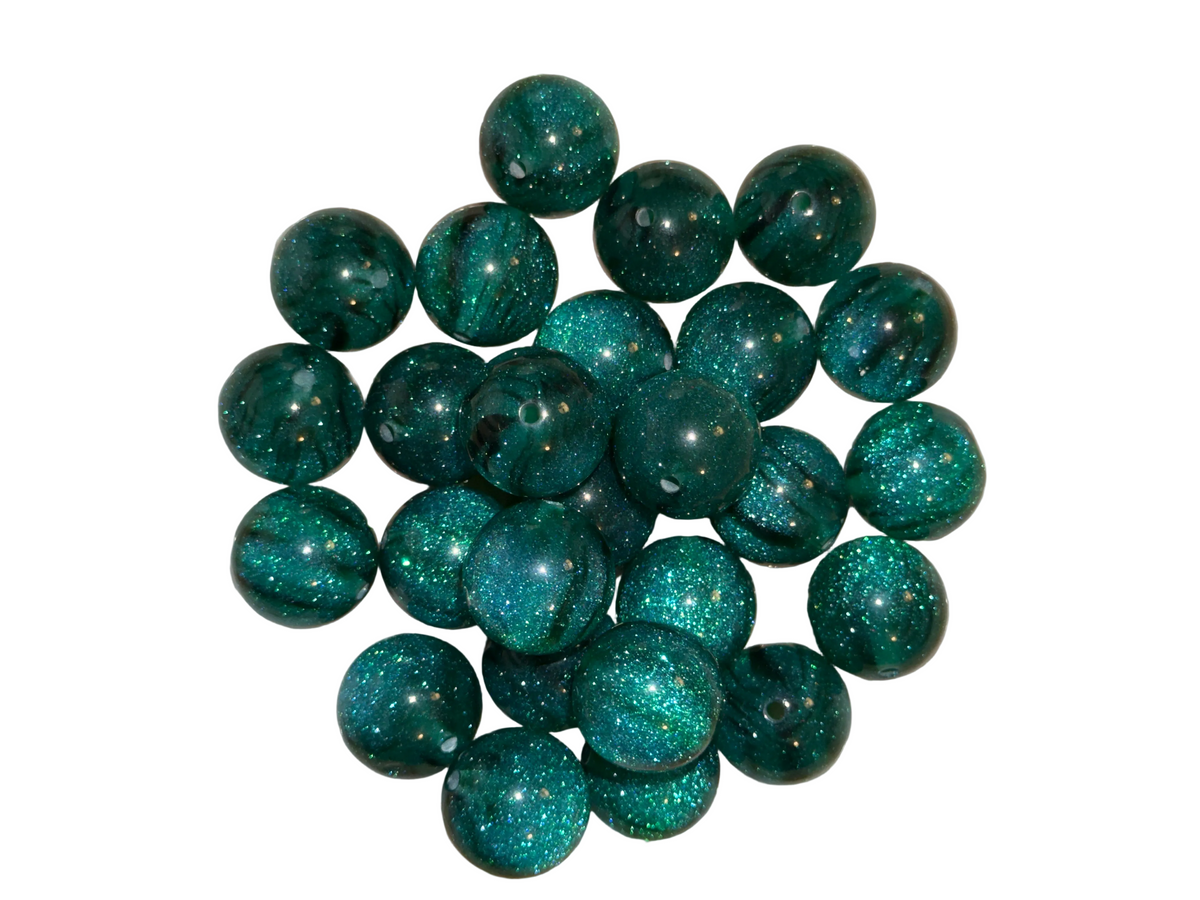 Green forest sparkle 20mm acrylic bead #232