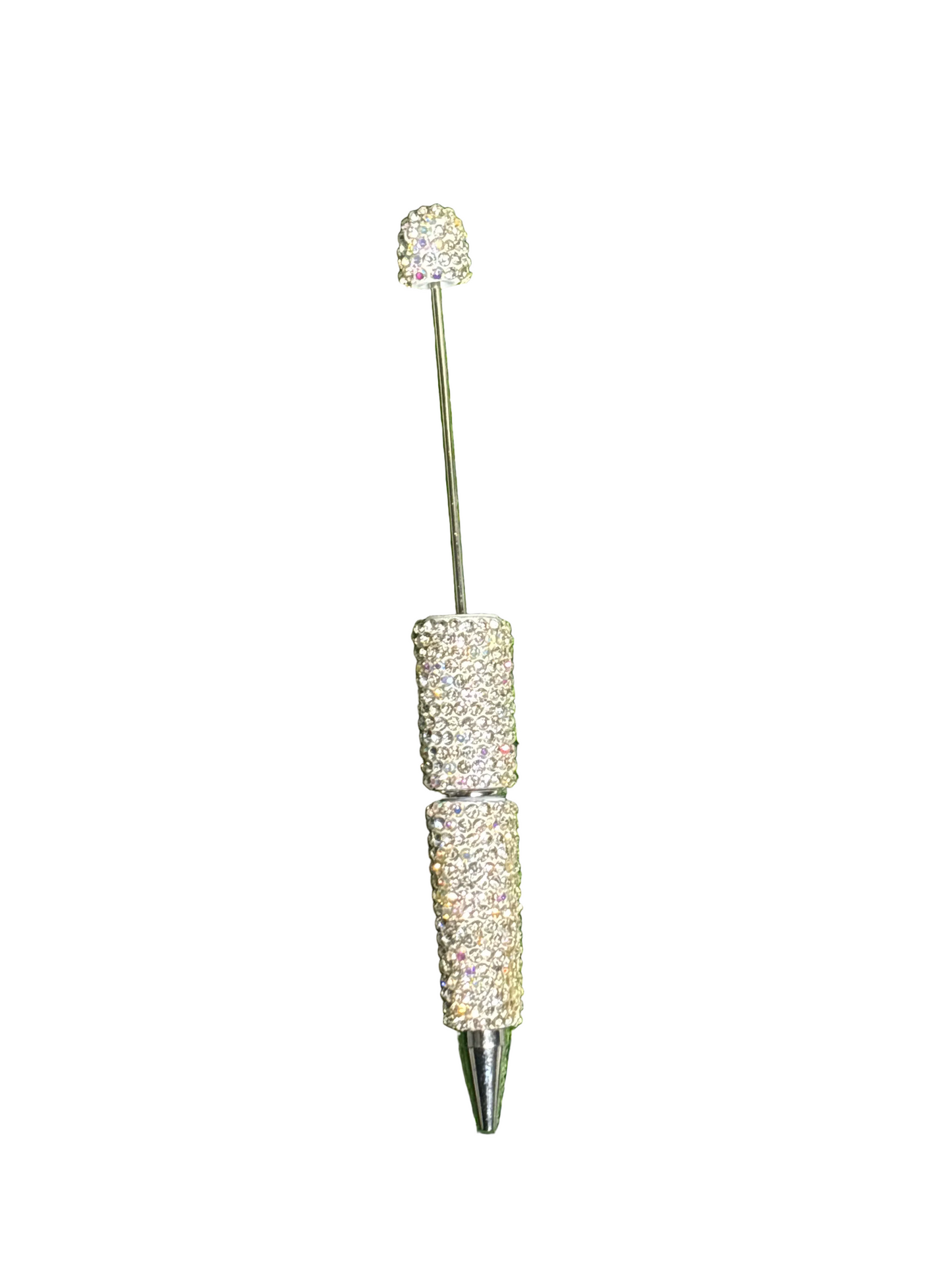 Silver rhinestone beadable pen