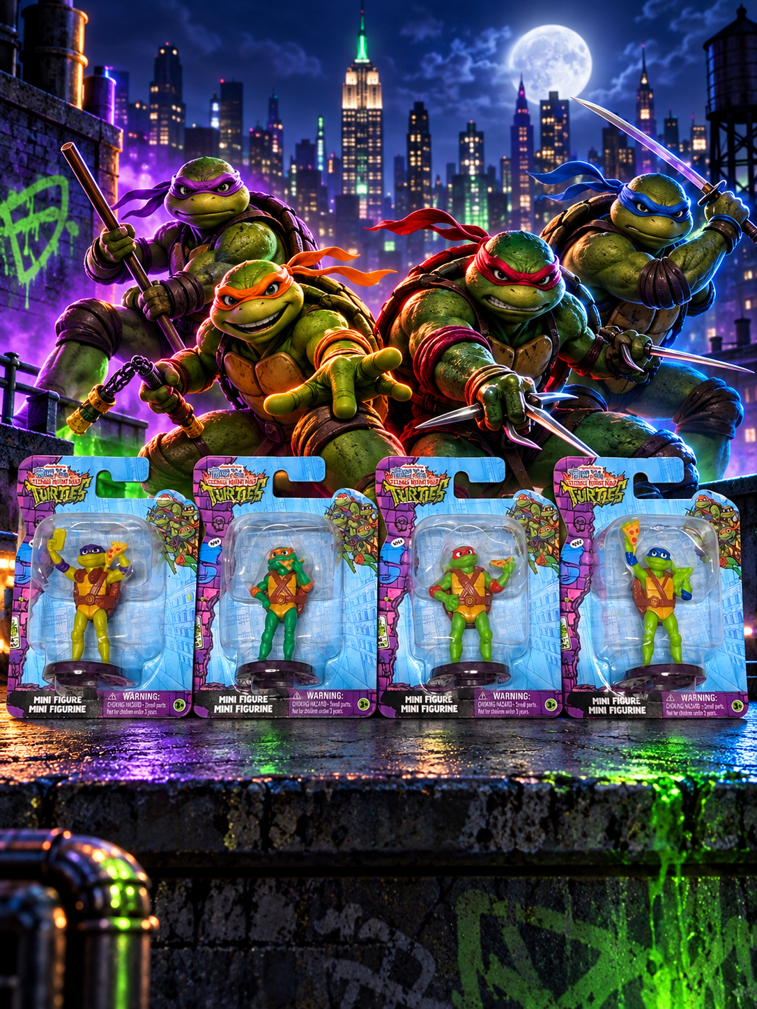 Teenage mutant ninja turtles figurines set of 4