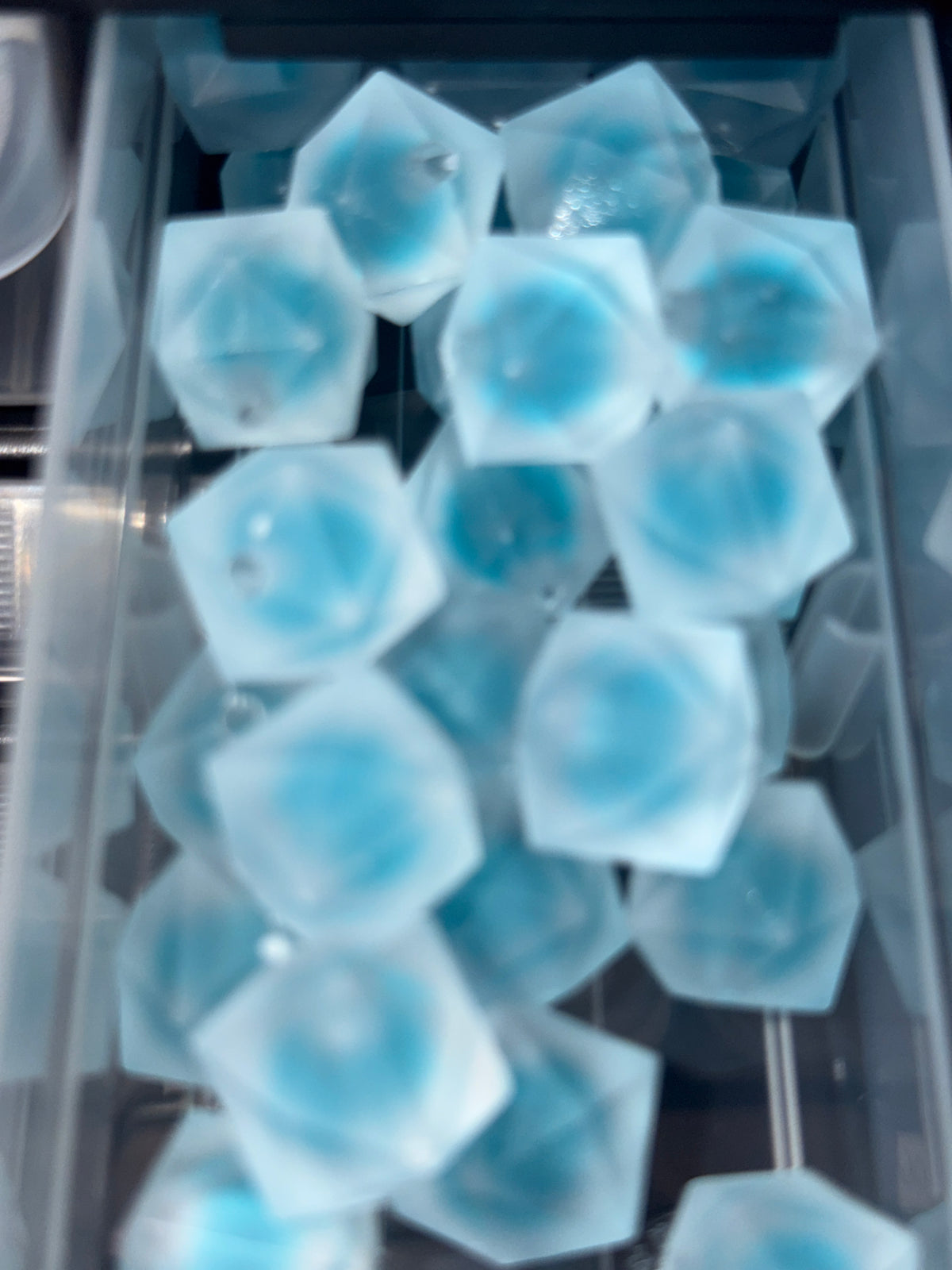 Blue clear square 16 mm acrylic bead #247