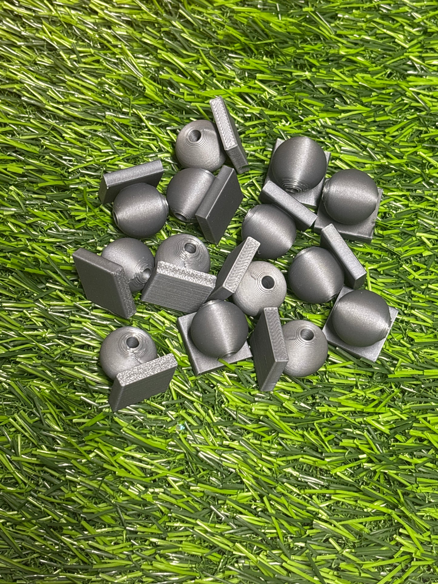 (217)3d printed Dark gray Bead with Flat-Back Attachment for Acrylic