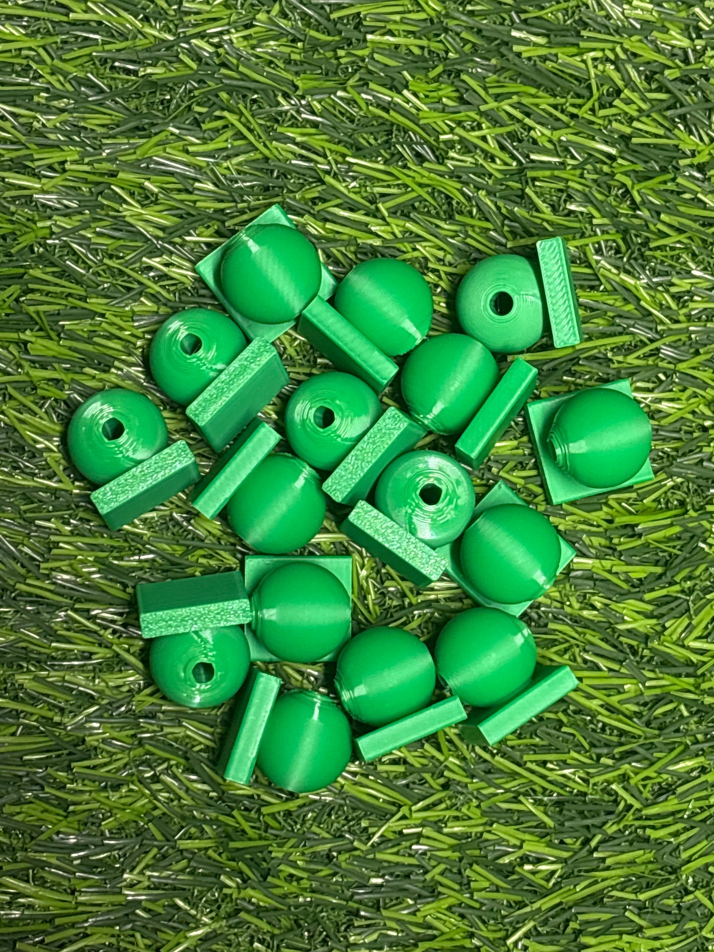 (211)3d printed green Bead with Flat-Back Attachment for Acrylic