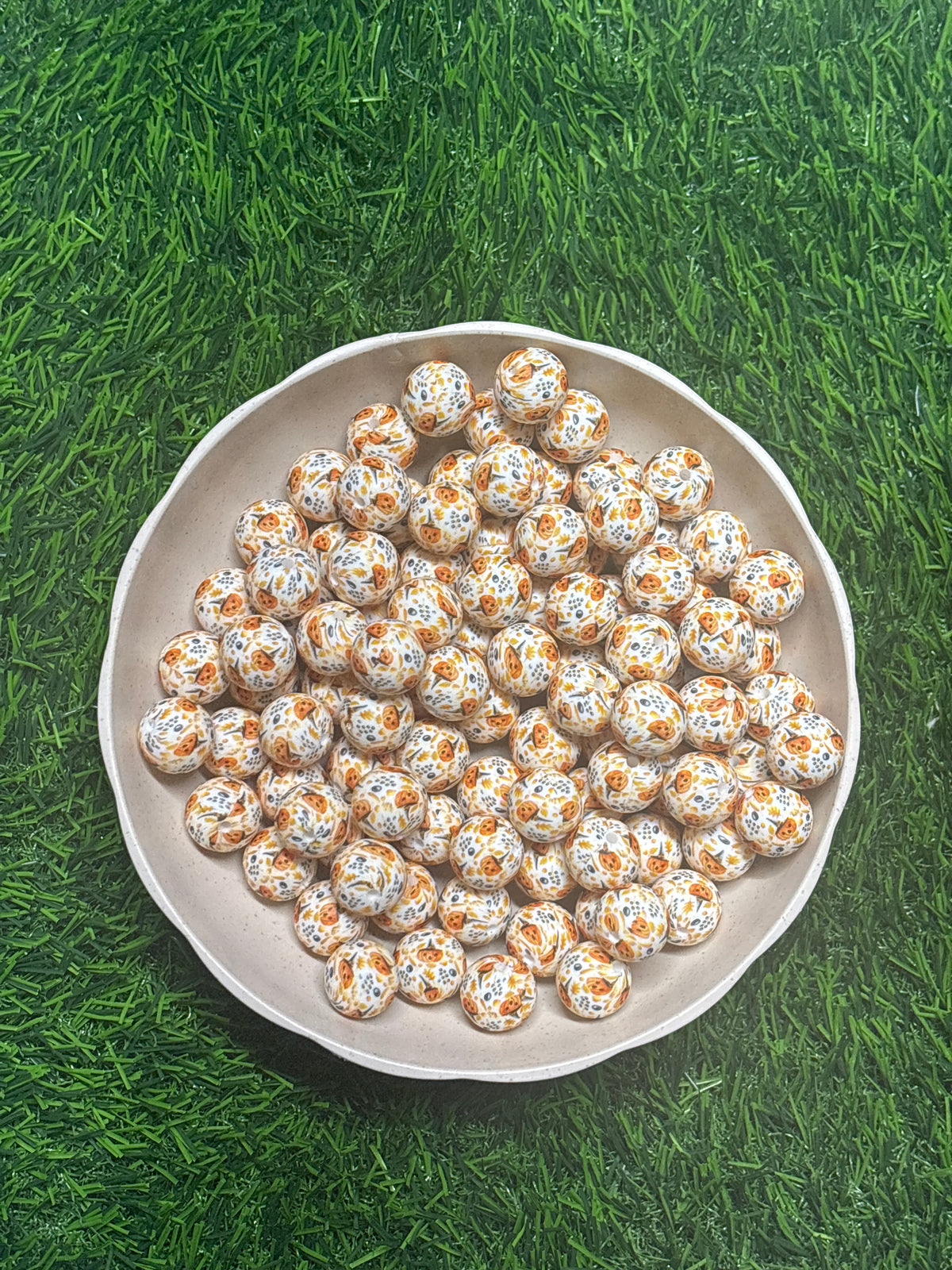 Silicone pumpkin 16mm bead