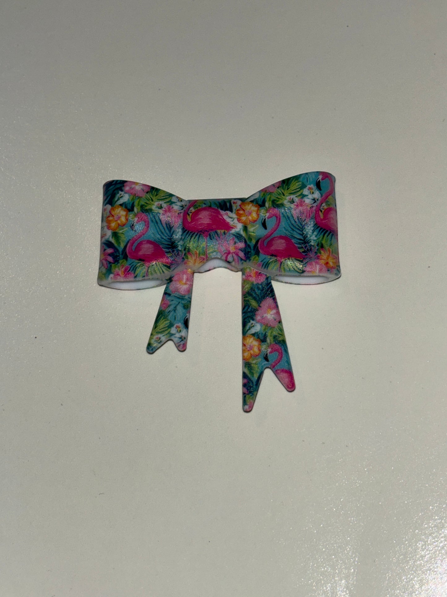 Pink flaming silicone bow