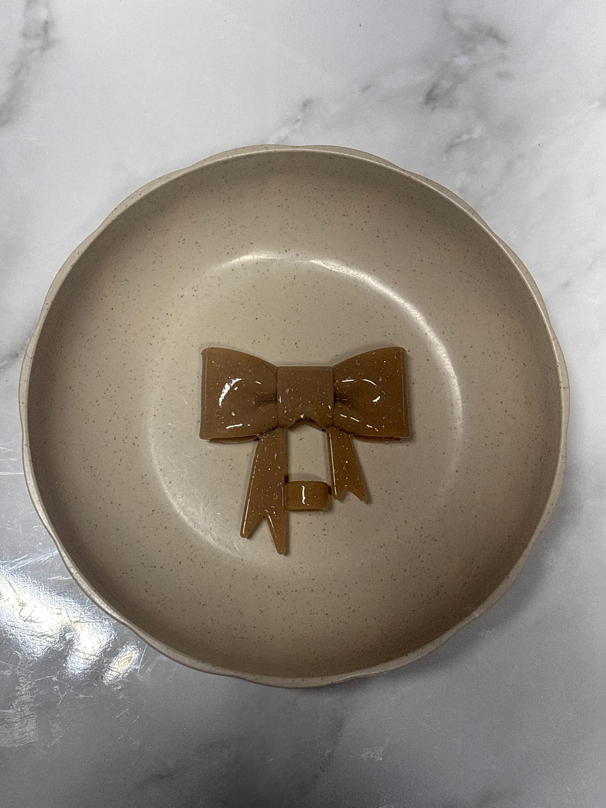 Brown glitter straw topper bow #J2