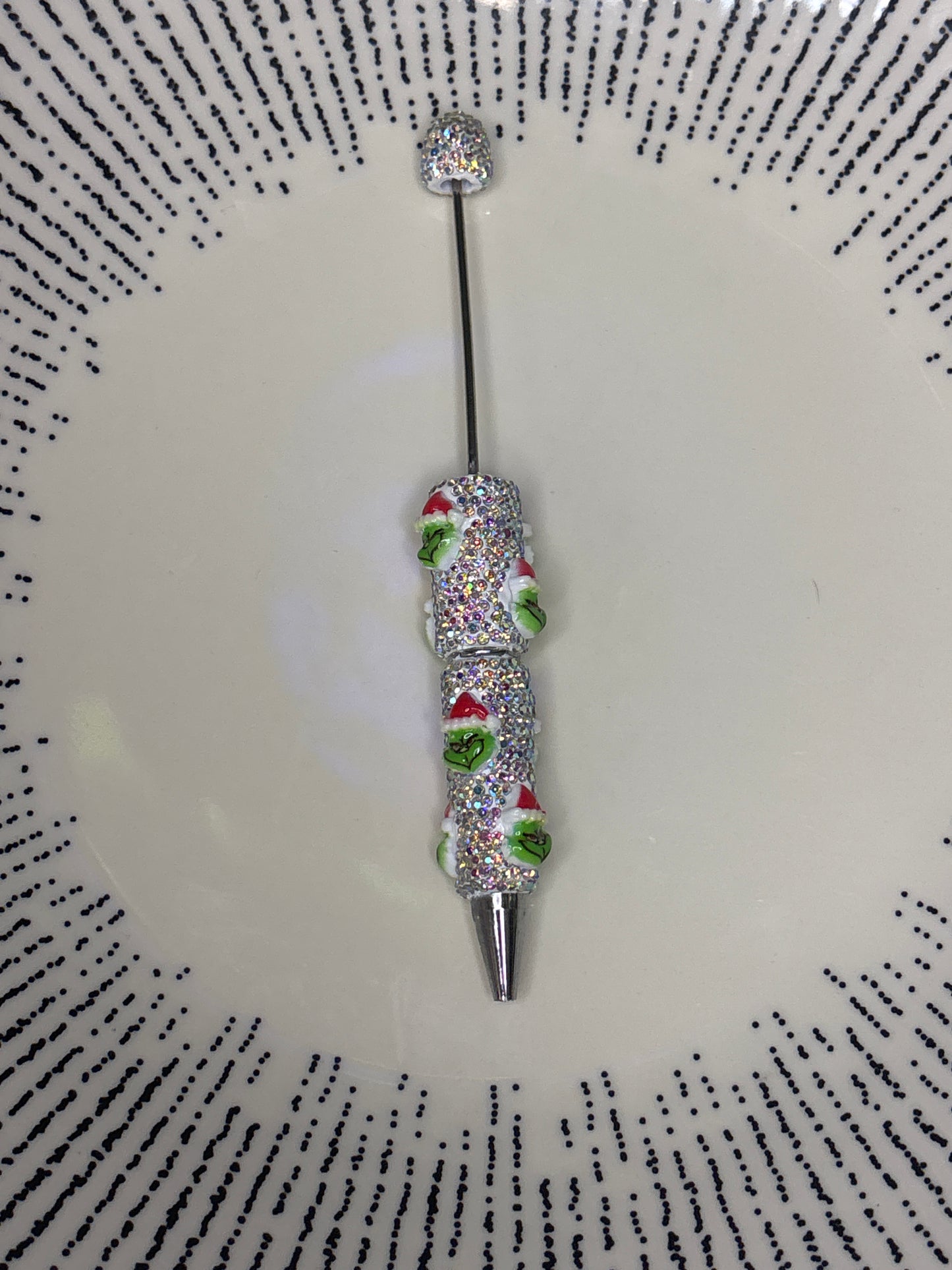 grinch beadable rhinestone pen