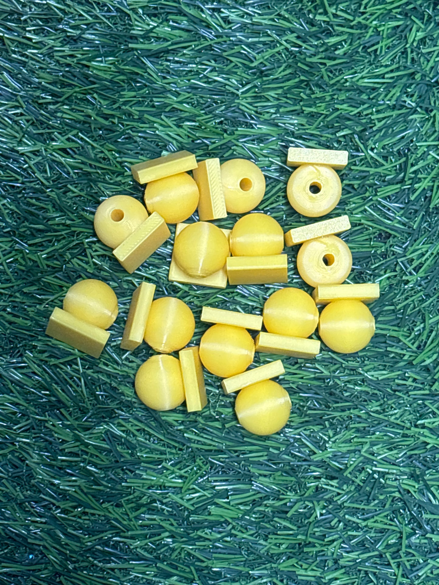 (215)3d printed yellow Bead with Flat-Back Attachment for Acrylic