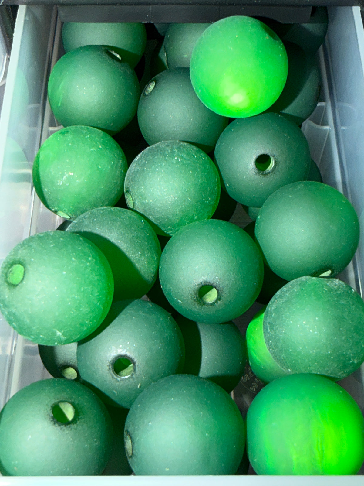 green tint marble 16 mm acrylic bead #244