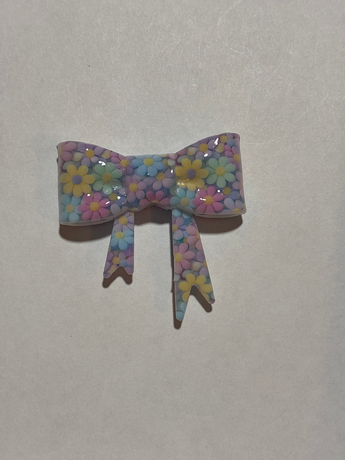 Colorful daisys staw topper bow #15