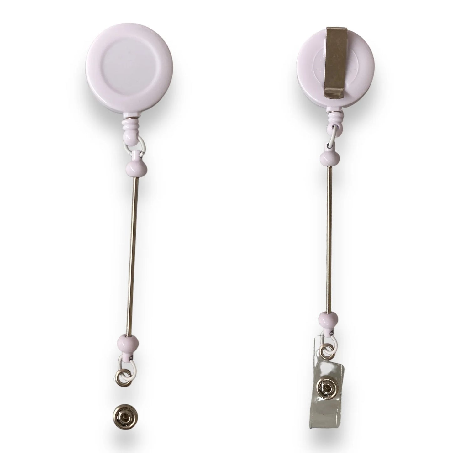 White badge beadable reel