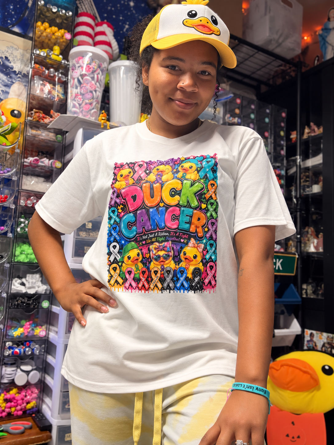 (LD exclusives) Duck cancer white T-Shirt