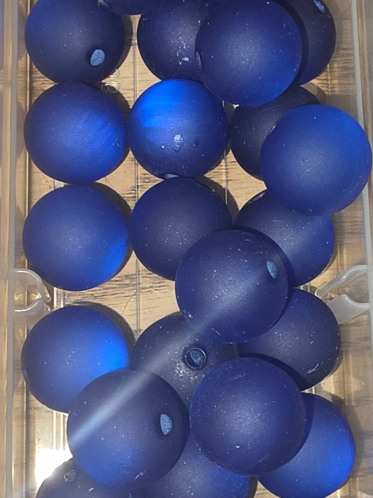 Blue matt arylic bead #28