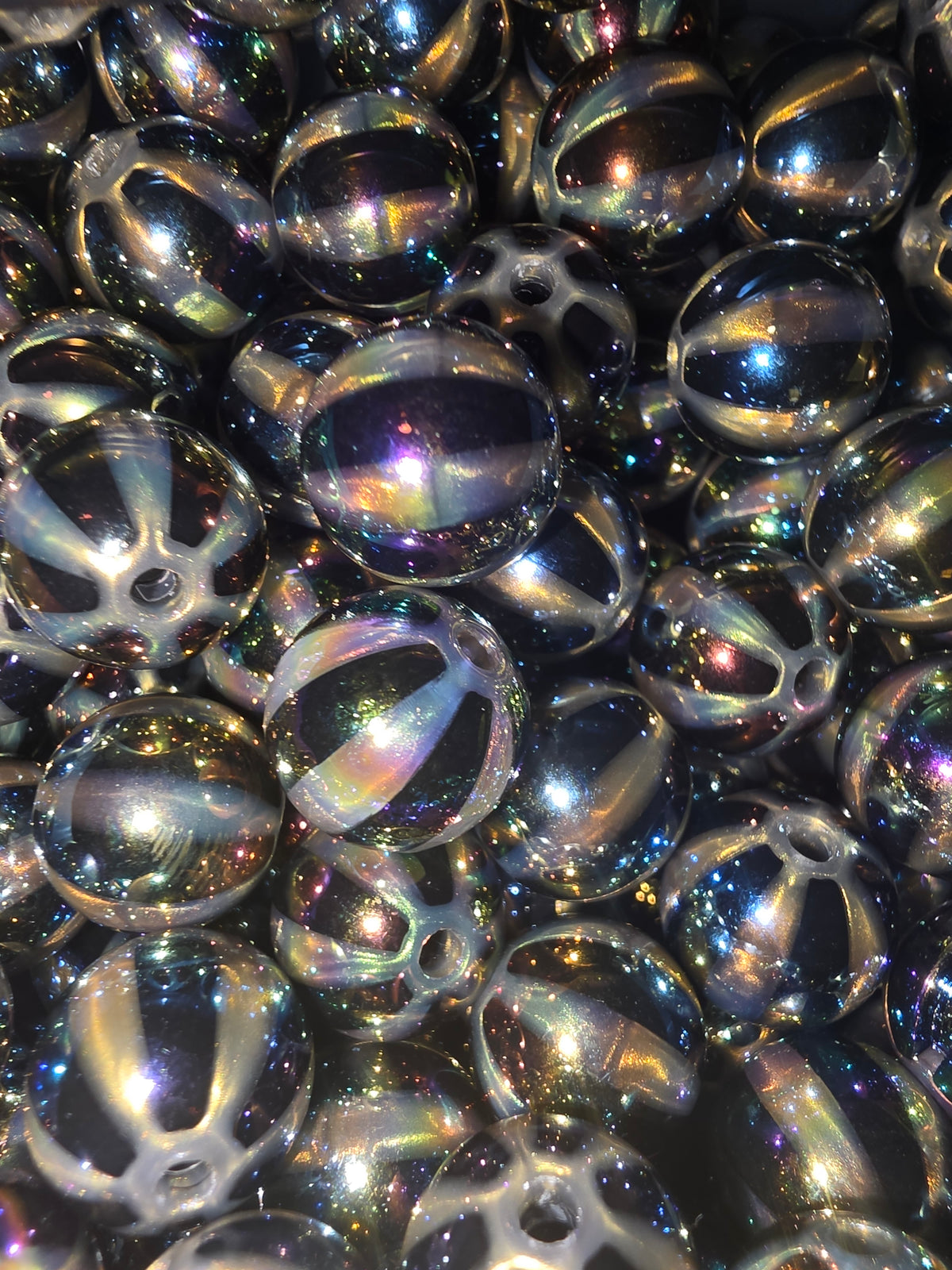 Galaxy stripe 16 mm acrylic bead #275