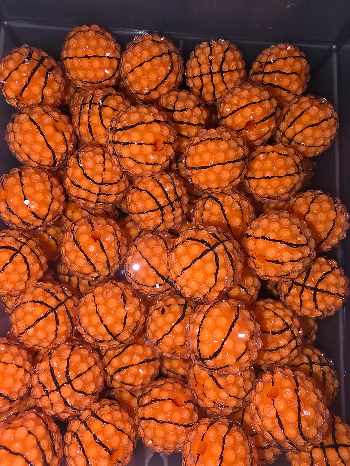 Rinestone basketball bead #391