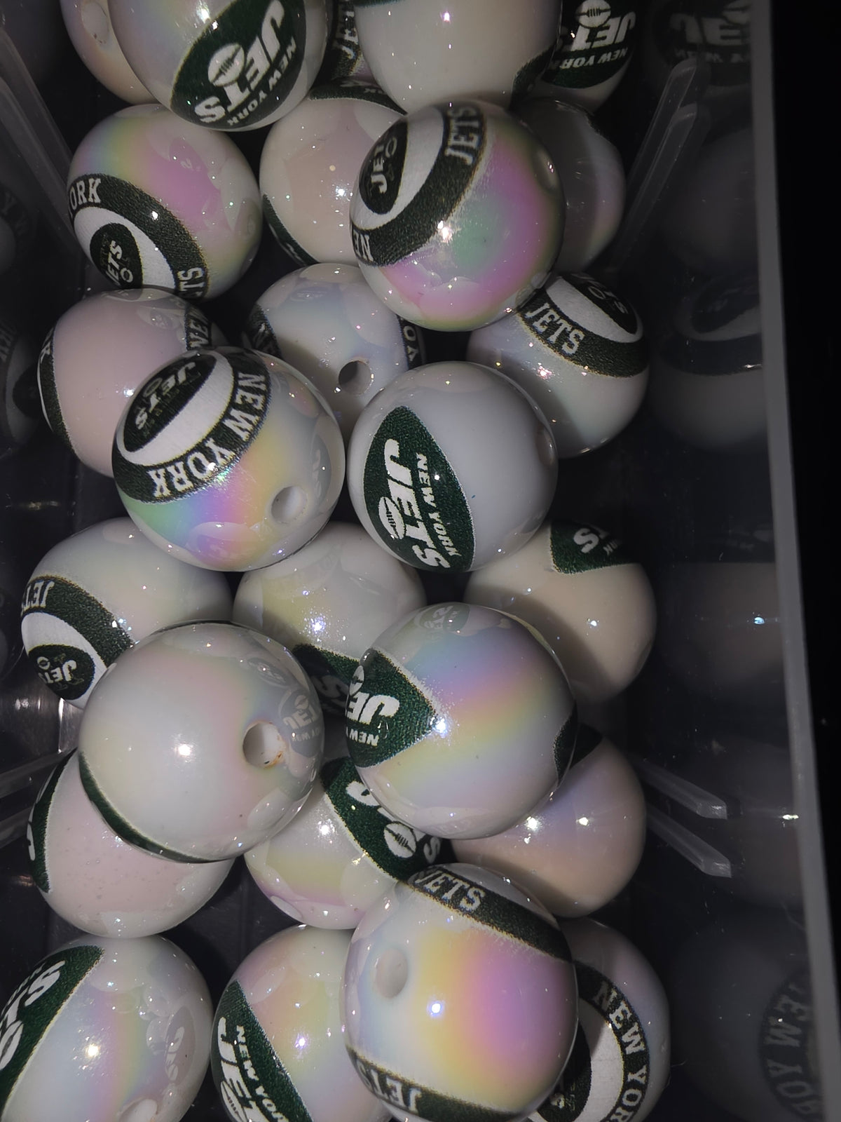 Random pick New York Jets 16mm acrylic bead #175