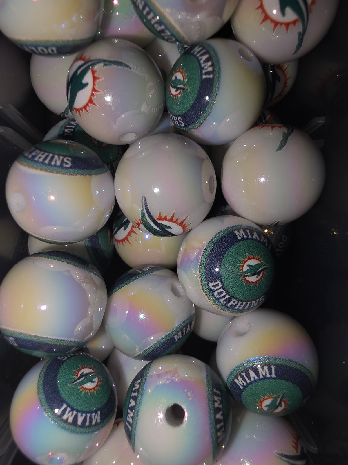 Random pick Miami Dolphins 16mm acrylic bead #186