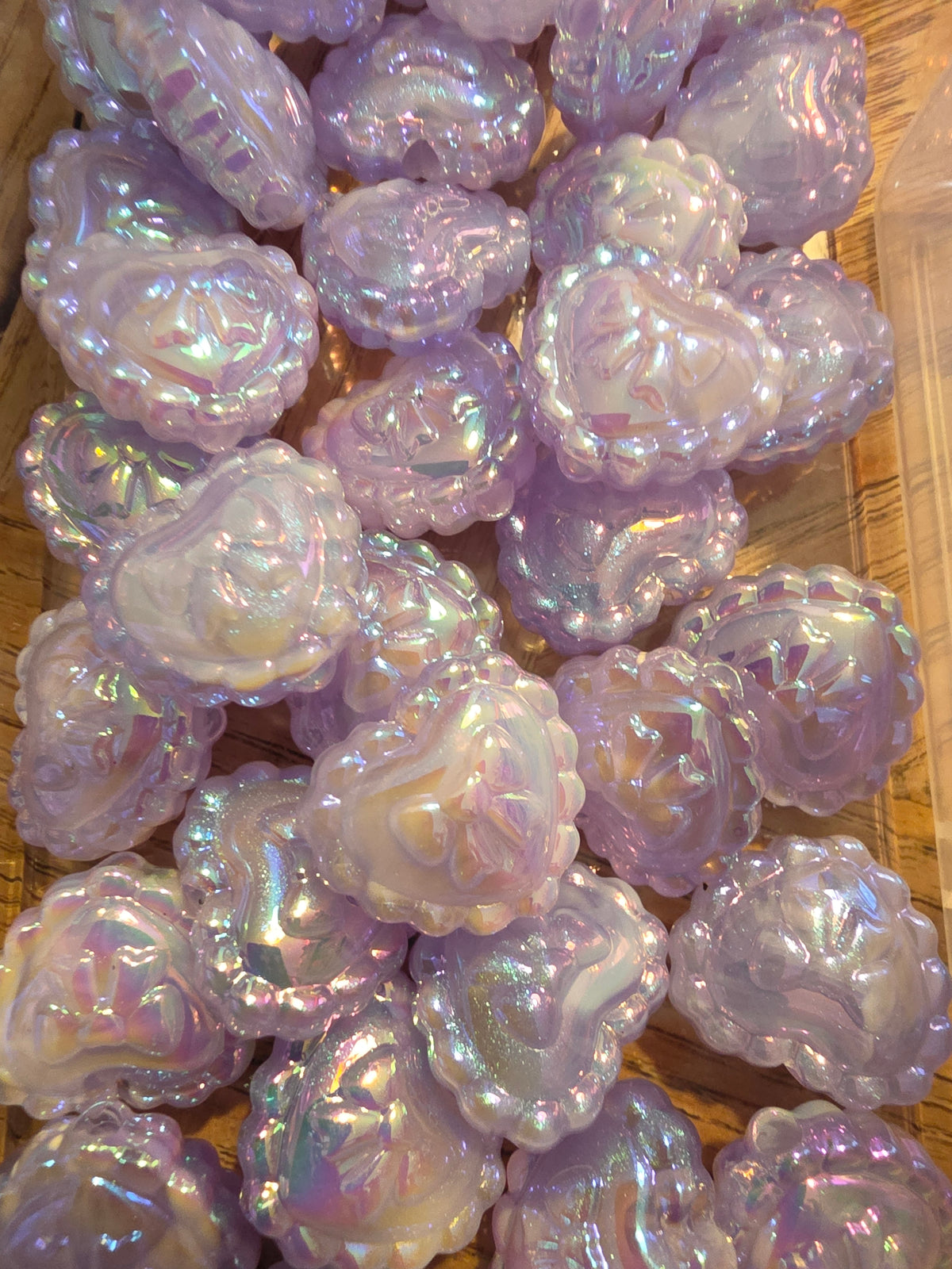 Purple heart acrylic bead #190