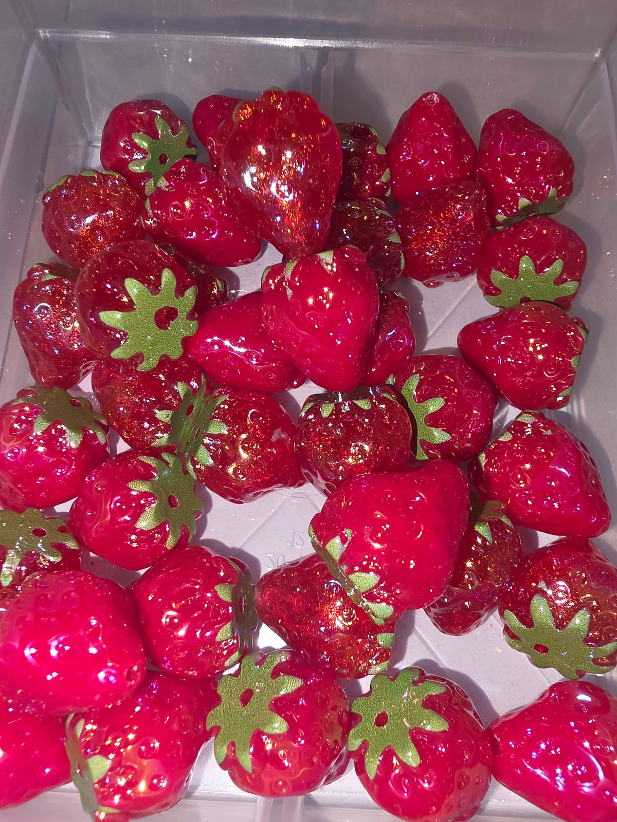Strawberry acrylic bead #165