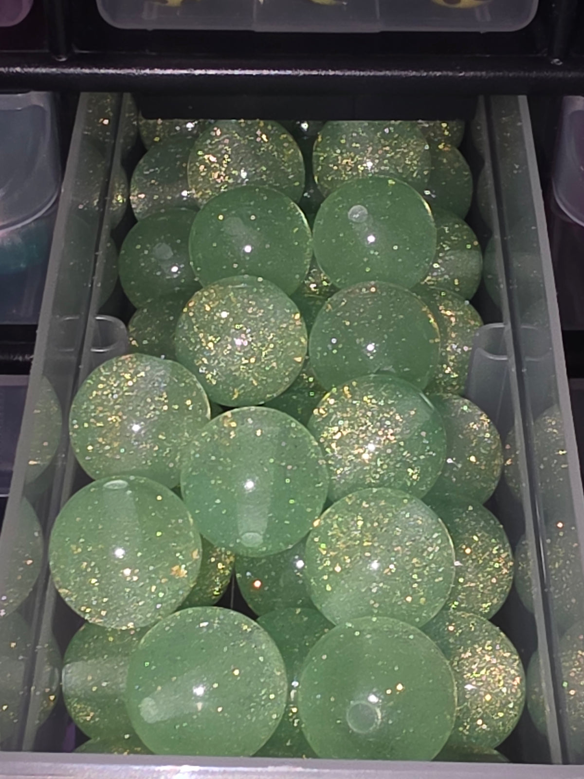 Green simmer 16mm acrylic bead #212