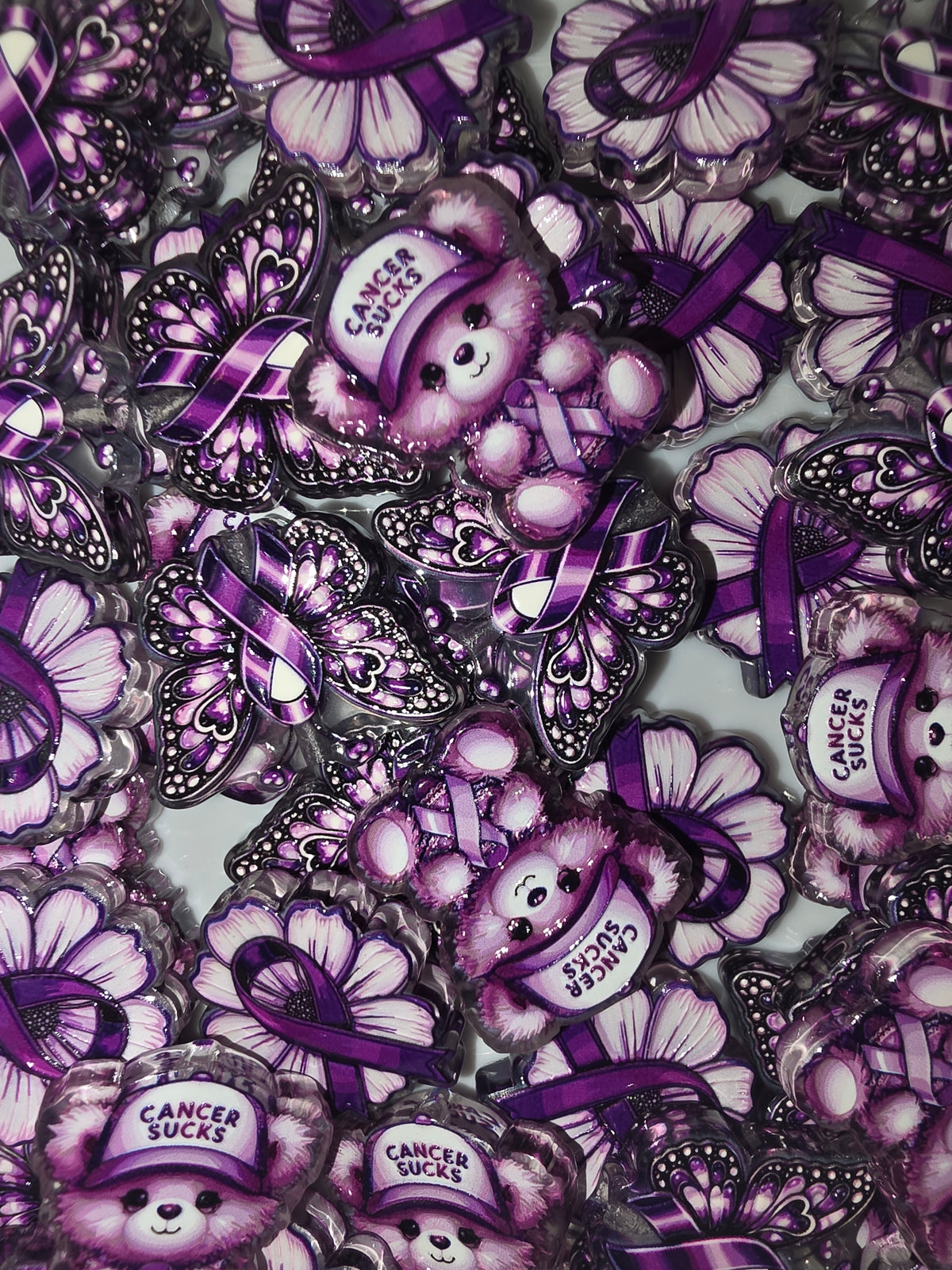 (Random pick) purple awareness acrylic focal #312