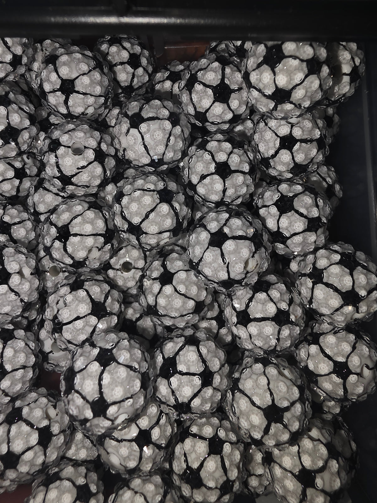 Rinestone soccer bead # 387