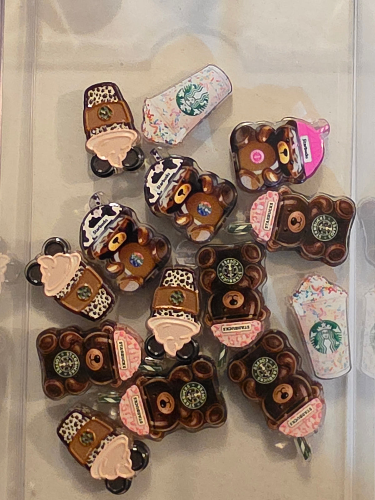 (Random pick) Starbucks bear and cups acrylic focal #229