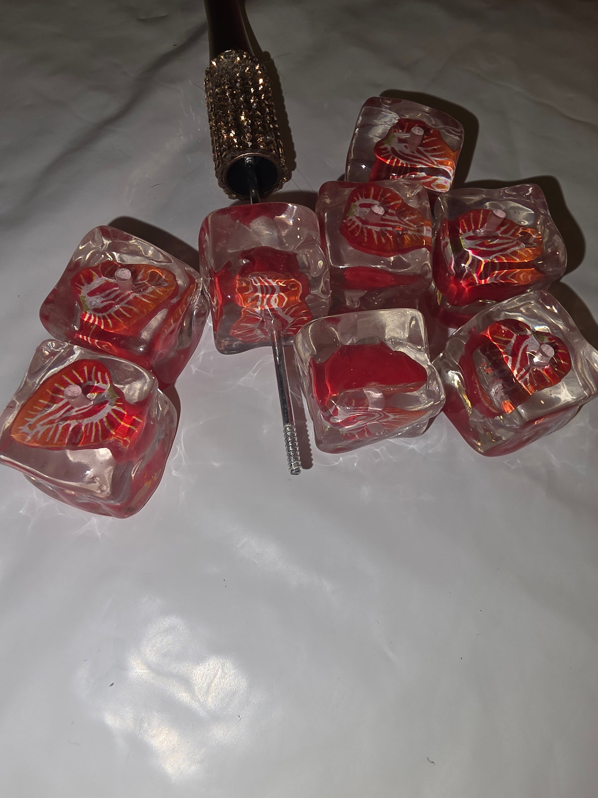 Strawberry ice acrylic bead #276