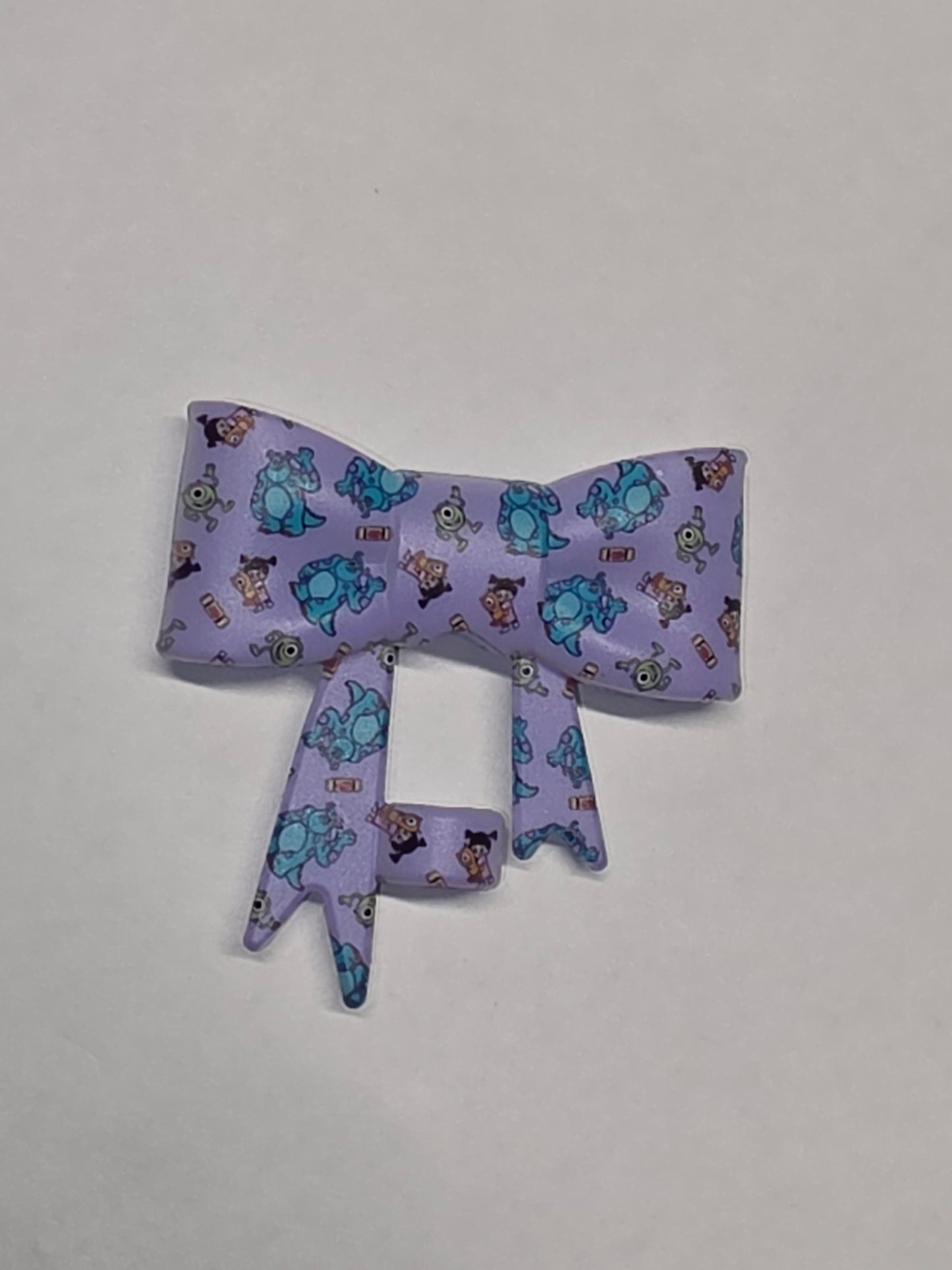 Monster ink silicone straw topper bow #F2