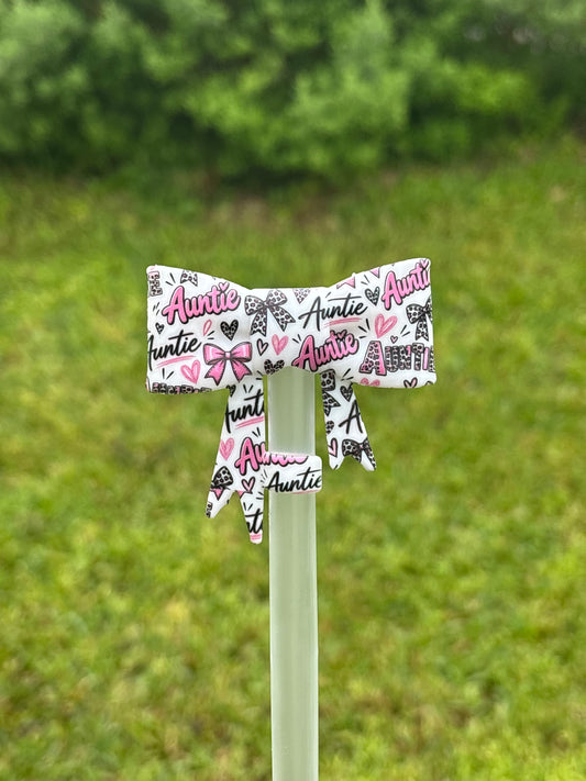 LD exclusive Auntie straw topper bow #904