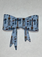 Blue Jesus & cross  straw topper bow #97