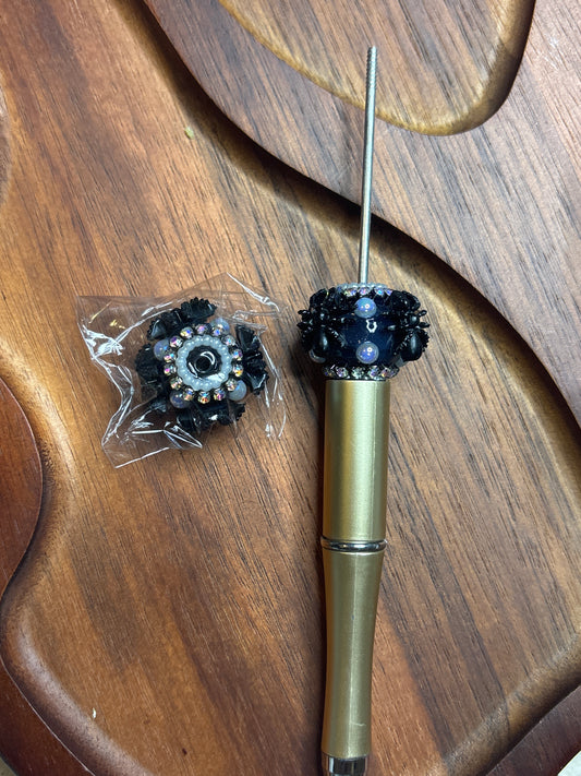 Black spider fancy bead