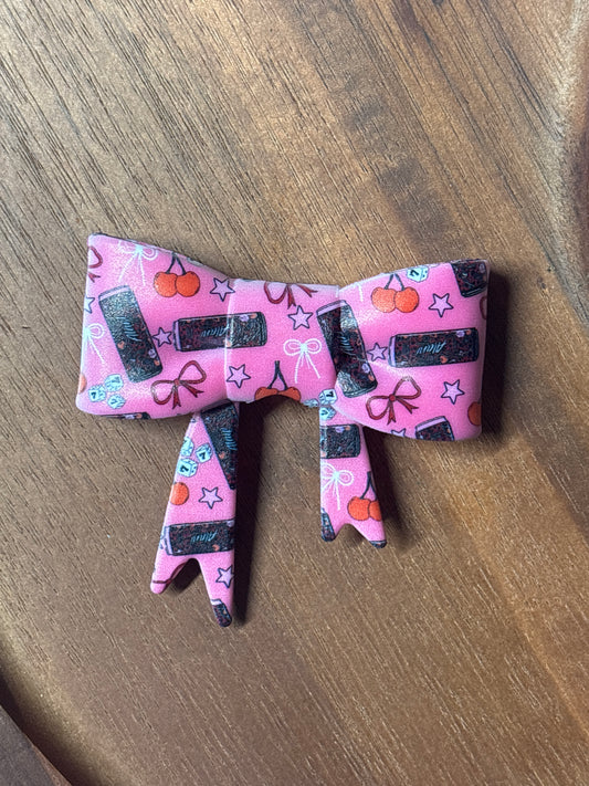 Pink cherry Alani silicone bow