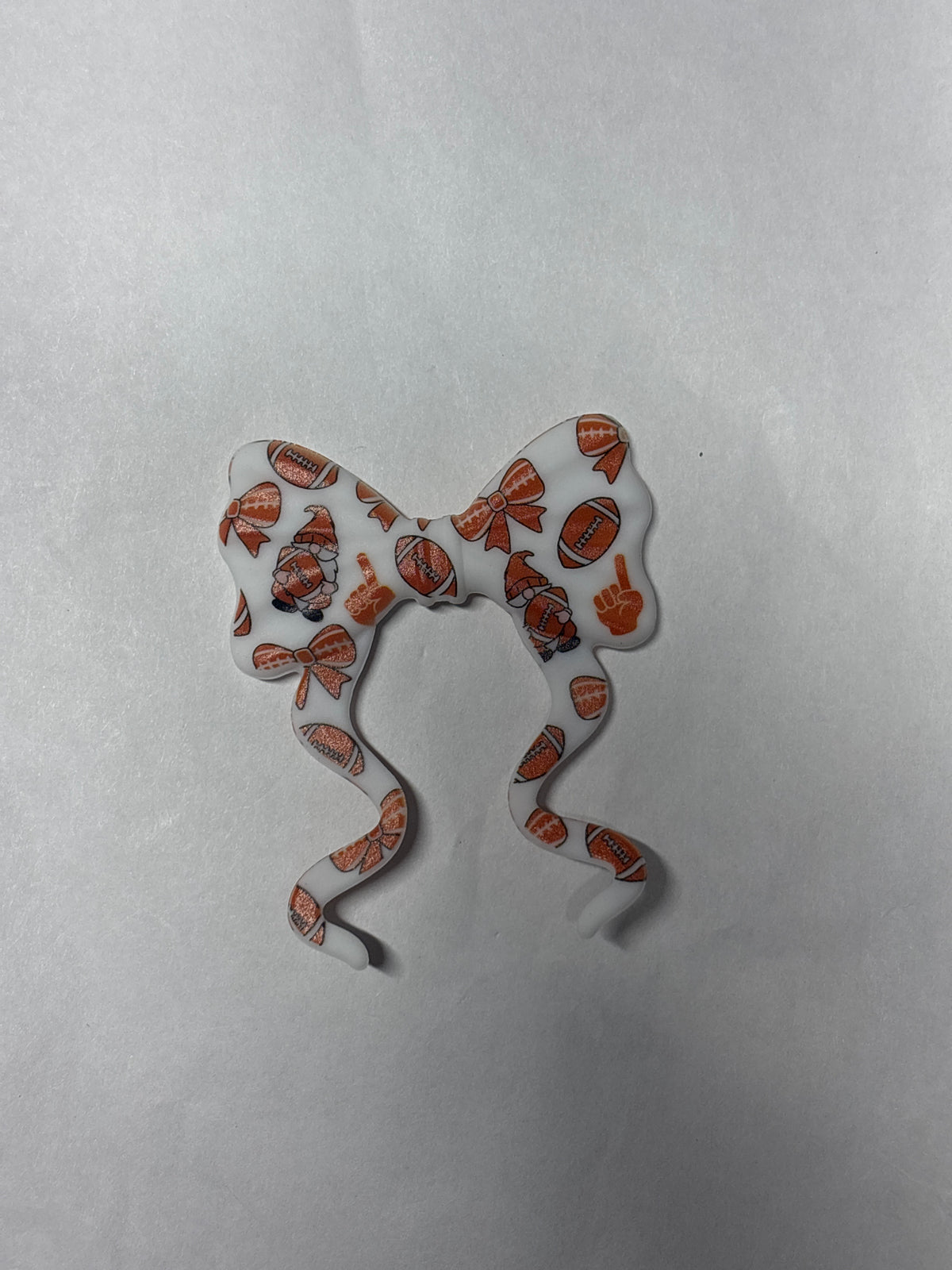 Football knome flat silicone bow #138