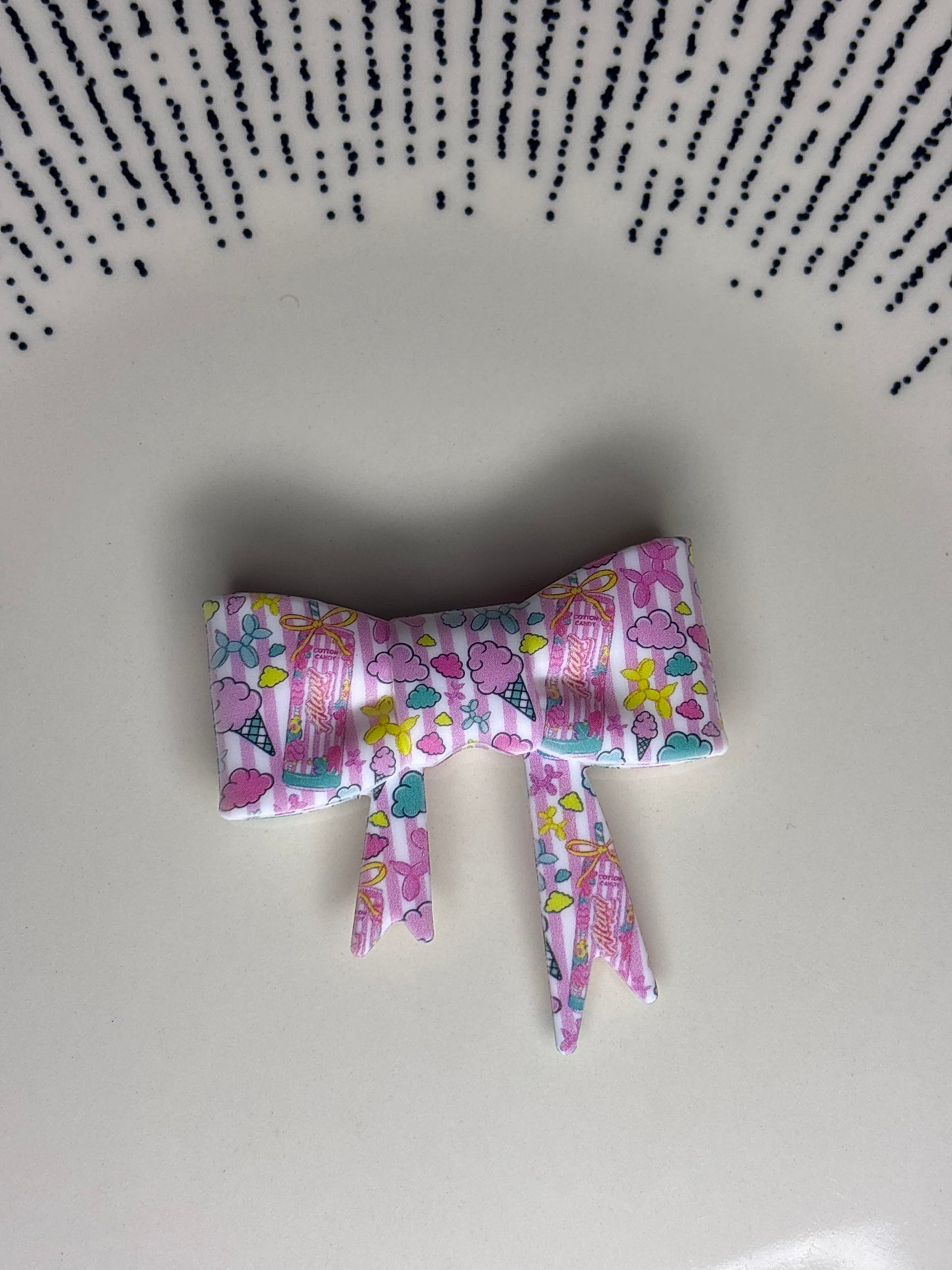Cotton candy Alani straw topper bow #85